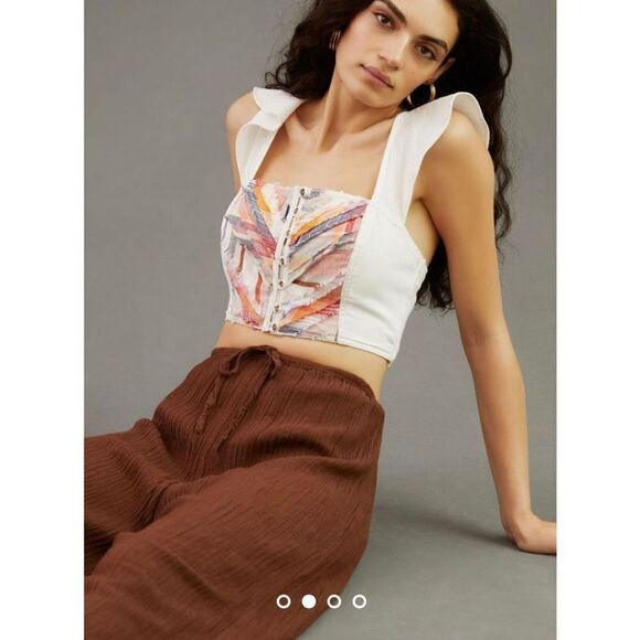 New Anthropologie x Pilcro Striped Ruffle Cami Size XL - Picture 1 of 9